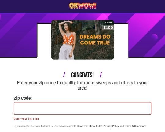 OkWow – Shein $100